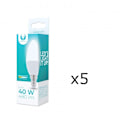 Miniatyrbillede 1 af 3: LED-Lampa E14, C37, 6W, 230V, 4500K 5-pack, Vit neutral