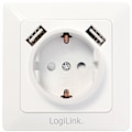 Miniatyrbillede 2 af 8: LogiLink Vägguttag 230V med 2xUSB 2,1A