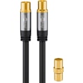 Miniatyrbillede 2 af 8: Goobay TV-antennekabel (135 dB), 4x afskærmet forgyldt, koaksial-hunstik > koaksial-stik, 1 m