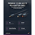Pikkukuva 4 / 8: ClickTronic 3,5 mm AUX till RCA-adapterkabel, stereo Premiumkabel | 2x cinchjack  1x 3,5 mm jackplugg | 0,1 m | OFC innerledare