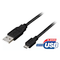 Miniatyrbild 3 av 4: DELTACO USB 2.0 typ A till Micro-B USB, 5-pin, 0,25m, svart (USB-299S)