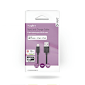 Pikkukuva 5 / 5: Nedis Lightning Kaapeli | USB 2.0 | Apple Lightning 8-Pin | USB-A Uros | 480 Mbps | Niklattu | 1.00 m | Pyöreä | PVC | Musta | Laatikko