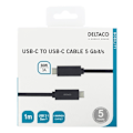 Miniatyrbild 3 av 3: DELTACO USB-C till USB-C-kabel, 1m, 60W 3A, USB 3.1 Gen 1, E-Marker, s