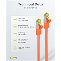 Miniatyrbillede 7 af 7: Goobay RJ45 netværkskabel S/FTP (PiMF), 500 MHz, med CAT 7 råkabel, orange, 25 m LSZH halogenfri kabelkappe, kobber, RJ45-hanstik (CAT 6A)