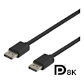 Pikkukuva 1 / 3: DELTACO DisplayPort-kaapeli, DP 1.4, 7680x4320 60Hz, 1,5m, musta