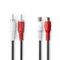 Pikkukuva 1 / 4: Nedis Stereoäänikaapeli | 2x RCA uros | 2x RCA Naaras | Niklattu | 5.00 m | Pyöreä | Musta | Laatikko