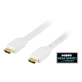 Pikkukuva 1 / 3: DELTACO HDMI v1.3 kaapeli 4K, Ethernet,3D, paluu, litteä valk,1m