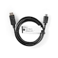 Pikkukuva 4 / 4: Nedis DisplayPort kaapeli | DisplayPort uros | HDMI™ uros | 4K@30Hz | Niklattu | 2.00 m | Pyöreä | PVC | Musta | Panta