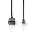 Pikkukuva 3 / 4: Nedis Mini DisplayPort kaapeli | DisplayPort 1.4 | Mini DisplayPort Uros | HDMI™ liitin | 48 Gbps | Niklattu | 2.00 m | Pyöreä | PVC | Musta | Kirjeku