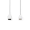 Pikkukuva 3 / 5: Nedis Lightning Kaapeli | USB 2.0 | Apple Lightning 8-Pin | USB-C™ Uros | 480 Mbps | Niklattu | 2.00 m | Pyöreä | PVC | Valkoinen | Laatikko