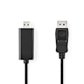 Pikkukuva 1 / 4: Nedis DisplayPort kaapeli | DisplayPort uros | HDMI™ liitin | 1080p | Niklattu | 1.00 m | Pyöreä | PVC | Musta | Label