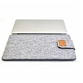 Miniatyrbillede 3 af 3: 11\" tommer computer sleeve i stilfuldt uld, Lysegrå