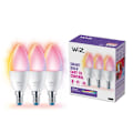 Miniatyrbillede 1 af 9: WiZ WiFi Smart LED E14 Kron 40W Färg + Varm-kallvit 470 lm 3 pack