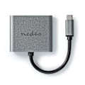 Pikkukuva 3 / 5: Nedis USB N Moniporttisovitin | 2-in-1 | USB 3.2 Gen 1 | USB-C™ Uros | 2x HDMI™ | 0.10 m | Pyöreä | Niklattu | PVC | Musta | Kirjekuori