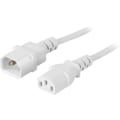 Pikkukuva 1 / 3: Maadoitettu laite-/jatkokaapeli IEC 60320 C14- IEC 60320 C13 2m valk