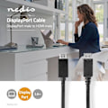 Pikkukuva 4 / 6: Nedis DisplayPort kaapeli | DisplayPort uros | HDMI™ liitin | 4K@60Hz | Niklattu | 2.00 m | Pyöreä | PVC | Musta | Laatikko