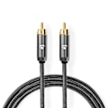 Pikkukuva 2 / 8: Nedis Subwoofer Kaapeli | RCA Uros | RCA Uros | Kullattu | 3.00 m | Pyöreä | 4.5 mm | Antrasiitti / Gun Metal Harmaa | Kuorilaatikko