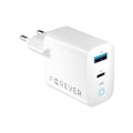 Miniatyrbillede 2 af 6: Forever TC-06-20AC PD QC charger 1x USB-C 1x USB 20W white