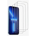 Pikkukuva 2 / 2: 3-pack Screen protectors tempered glass 2.5D for iPhone 13 Pro Max/14 Plus Transparent