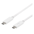 Miniatyrbillede 2 af 3: DELTACO USB-C - USB-C cable, 5Gbit/s, 5A, 1M, white