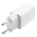 Miniatyrbillede 3 af 6: DELTACO USB-vægoplader, 2x USB-A, 2,4 A, i alt 12 W, hvid