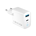Miniatyrbillede 1 af 6: Forever TC-06-20AC PD QC charger 1x USB-C 1x USB 20W white