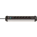 Miniatyrbillede 1 af 2: Brennenstuhl Premium-Alu-Line Extension Lead With USB-Charger 6-way 3m