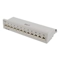 Miniatyrbild 1 av 5: DELTACO Patchpanel, 12xRJ45, Cat6a, väggmonterbar, 10Gbps, grå