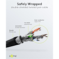 Pikkukuva 5 / 7: Goobay Patchkabel CAT 6, S/FTP (PiMF), svart, 0,25 m kopparledare (CU), halogenfri kabelhölje (LSZH)