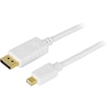 Pikkukuva 2 / 3: DELTACO kaapeli DisplayPort - Mini DisplayPort, 20-pin ur-ur, 2m, valk