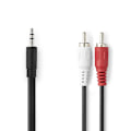 Miniatyrbillede 2 af 4: Nedis Stereolydkabel | 3,5 mm Han | 2x RCA Han | Nikkelbelagt