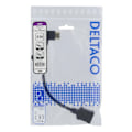 Miniatyrbillede 3 af 3: DELTACO Flexible HDMI adapter, 0,2m, left-angled, HDMI M/F, UHD, black