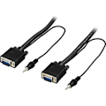 Miniatyrbillede 1 af 3: DELTACO Monitorkabel RGB HD15 han-han, u pin 9, m 3,5mm lyd, 5m, sort
