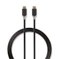Pikkukuva 1 / 4: Nedis USB kaapeli | USB 3.2 Gen 2 | USB-C™ Uros | USB-C™ Uros | 100 W | 10 Gbps | Kullattu | 1.00 m | Pyöreä | PVC | Antrasiitti | Ikkunallinen laatik