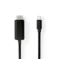Pikkukuva 1 / 4: Nedis Mini DisplayPort kaapeli | DisplayPort 1.4 | Mini DisplayPort Uros | HDMI™ liitin | 48 Gbps | Niklattu | 2.00 m | Pyöreä | PVC | Musta | Kirjeku