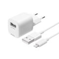 Miniatyrbillede 2 af 6: DELTACO USB wall charger, USB-A, 2,4 A, incl. 1 m USB-A to Lightning