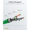 Miniatyrbillede 5 af 7: Goobay RJ45 netværkskabel S/FTP (PiMF), 500 MHz, med CAT 7 råkabel, grøn, 7,5 m LSZH halogenfri kabelkappe, kobber, RJ45-hanstik (CAT 6A)