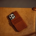 Miniatyrbillede 9 af 9: Krusell Leather Phone Wallet iPhone 13 Mini Cognac Brun