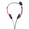 Miniatyrbild 3 av 10: Nedis PC headset | On-Ear | Stereo | 2x 3.5 mm | Vikbara Mikrofon | Rosa