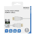 Pikkukuva 4 / 5: DELTACO ultranopea HDMI-kaapeli, 48Gbps, 1m, valkoinen