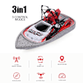 Pikkukuva 7 / 7: 3-in-1 Drone, vene, auto 2.4 G 4-akselinen, punainen/harmaa