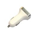 Pikkukuva 3 / 4: USB-autolaturi, jossa on 2 USB-porttia ja näyttö, hopea