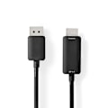 Pikkukuva 2 / 6: Nedis DisplayPort kaapeli | DisplayPort uros | HDMI™ liitin | 4K@60Hz | Niklattu | 2.00 m | Pyöreä | PVC | Musta | Muovipussi