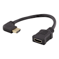 Miniatyrbillede 2 af 3: DELTACO Flexible HDMI adapter, 0,2m, left-angled, HDMI M/F, UHD, black
