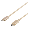 Pikkukuva 2 / 3: DELTACO PRIME USB 2.0 -kaapeli, Type C ur, Type Micro-B ur, 1m, kulta