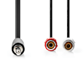 Pikkukuva 3 / 4: Nedis Stereoäänikaapeli | 3.5 mm uros | 2x RCA Naaras | Niklattu | 0.20 m | Pyöreä | Laatikko