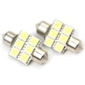 Miniatyrbillede 1 af 2: LED Spollampa, Sockel C5W, 6-LED 33mm (2-Pack)