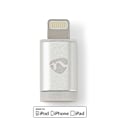 Pikkukuva 1 / 7: Nedis Lightning Sovitin | Apple Lightning 8-Pin | USB Micro-B naaras | Kullattu | Pyöreä | Alumiini