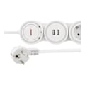 Miniatyrbillede 3 af 8: DELTACO Flexible 4-Socket Power strip, 1,4m, 16A 3500W, 2x USB-A, whit