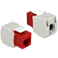 Miniatyrbillede 1 af 3: DeLOCK UTP Cat6 Keystone modul, RJ45 hun - LSA Cat6, "Tool-free", rød